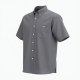 Men's Short Sleeve Cotton Button Up Gray Shirt