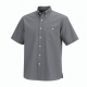 Men's Short Sleeve Cotton Button Up Gray Shirt