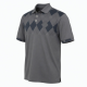 Men's Golf Polo shirt Gray Argyle Diamond Short Sleeve