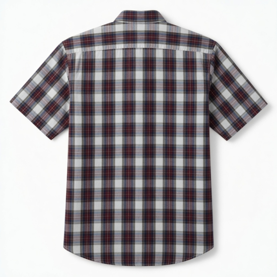 Men's Short Sleeve plaid button down shirt