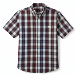 Men's Short Sleeve plaid button down shirt