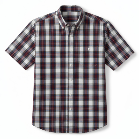 Men's Short Sleeve plaid button down shirt