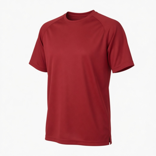 Men's Short Sleeve Active T-Shirt, Red Cherry, 100% polyester