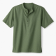 Men's Crew Neck 1/4 Button Short Sleeve Green Casual Shirt