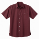 Men's Button Shirt Burgundy Short Sleeve Casual