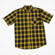 Men's Black and Yellow Check Short Sleeve Shirt