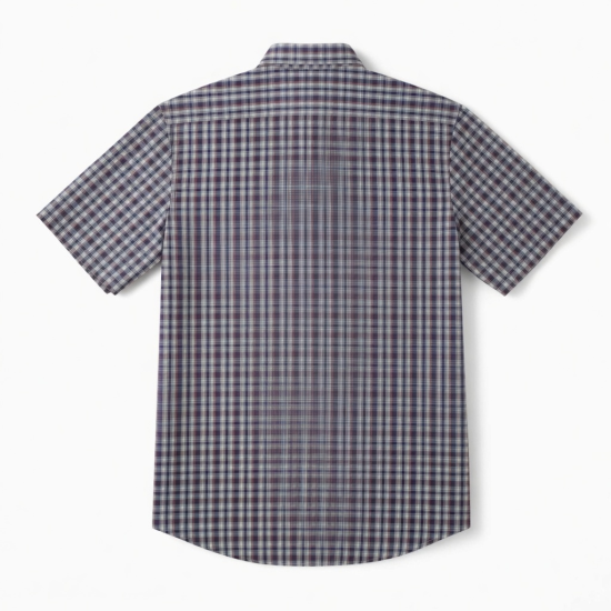 Men's Short Sleeve Button Front Check Shirt