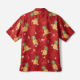 Men's Red Silk Blend Tropical Hawaiian Pineapple Short Sleeve Shirt