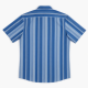Men's Short Sleeve Button Up Shirt Blue Multi Striped