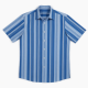 Men's Short Sleeve Button Up Shirt Blue Multi Striped