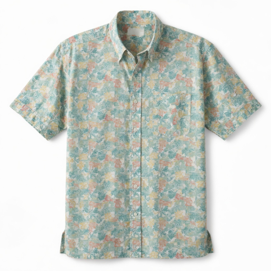 Men's Cabana Short Sleeve Shirt Buttondown Printed