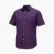 Men's Regular Fit Button Front Short Sleeve Dress Shirt Purple