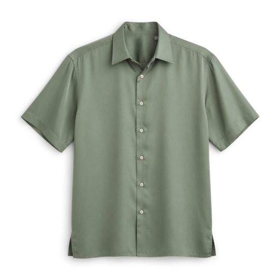 Men's 100% SILK Short Sleeve button up