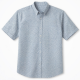 Men's Navy Geometric Button Up Shirt Short Sleeve