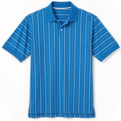 Men's Polo Shirt Blue Striped Short Sleeve Golf Activewear