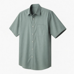 Men's Shirt – Green/Grey Short Sleeve Button Up