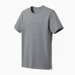 Men's Run It Short Sleeve T Shirt Printed Tee Running Gray
