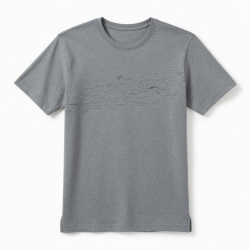 Men's Run It Short Sleeve T Shirt Printed Tee Running Gray