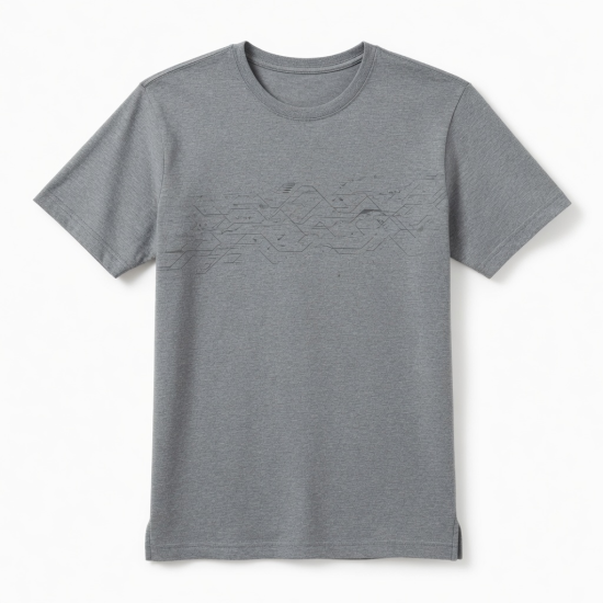 Men's Run It Short Sleeve T Shirt Printed Tee Running Gray