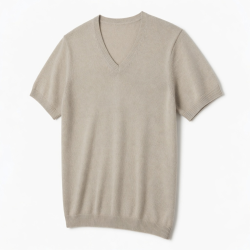 Men's Short Sleeve V-Neck Summer Knit Lightweight