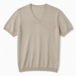 Men's Short Sleeve V-Neck Summer Knit Lightweight