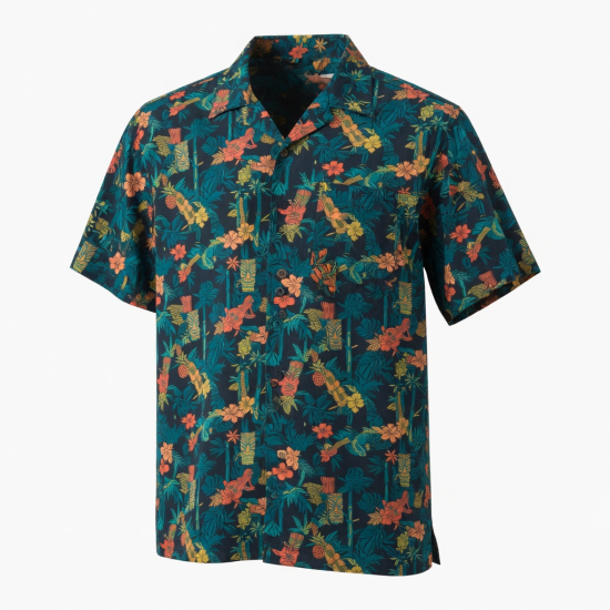 Men's Tiki Time Party Shirt Bambo Short Sleeve