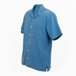 Men's Shirt Blue Short Sleeve Vintage Y2K Surf Outdoor Pocket Tee