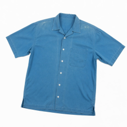 Men's Shirt Blue Short Sleeve Vintage Y2K Surf Outdoor Pocket Tee