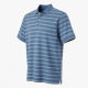 Men's Blue Salt Wash Stripe Short Sleeve Polo Casual Cotton
