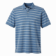 Men's Blue Salt Wash Stripe Short Sleeve Polo Casual Cotton