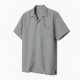 Men's Shirt Gray Hawaiian Bamboo Button Down Short Sleeve