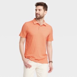 Men's Performance Short Sleeve Collared Polo Shirt - Orange