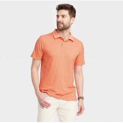 Men's Performance Short Sleeve Collared Polo Shirt - Orange