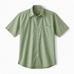 Men's Short Sleeve Button Casual Cotton Shirt - Distinctive Details