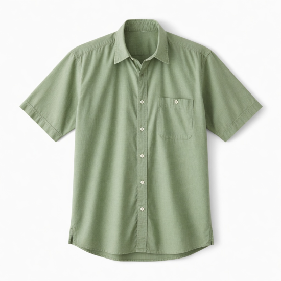 Men's Short Sleeve Button Casual Cotton Shirt - Distinctive Details