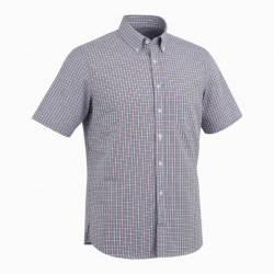 Men's Short Sleeve Check Classic Fit Cotton Shirt