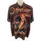 Men's Silk Short Sleeve Button Up Shirt Brown