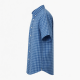 Men's Blue Check Short Sleeve Button Front Shirt Cotton