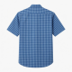 Men's Blue Check Short Sleeve Button Front Shirt Cotton