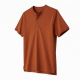Men's Henley Shirt Burnt Orange Short Sleeve