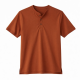 Men's Henley Shirt Burnt Orange Short Sleeve