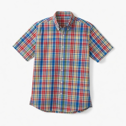 Men's Short Sleeve Shirt Check Buttons Multicoloured
