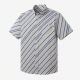 Men's Shirt Short Sleeve Button Down Casual Diagonal Stripes