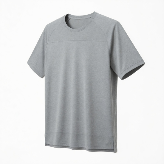 Men's Shirt Pullover Short Sleeve Gray Athletic Lightweight