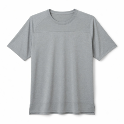 Men's Shirt Pullover Short Sleeve Gray Athletic Lightweight