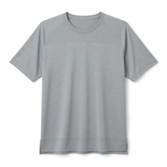 Men's Shirt Pullover Short Sleeve Gray Athletic Lightweight