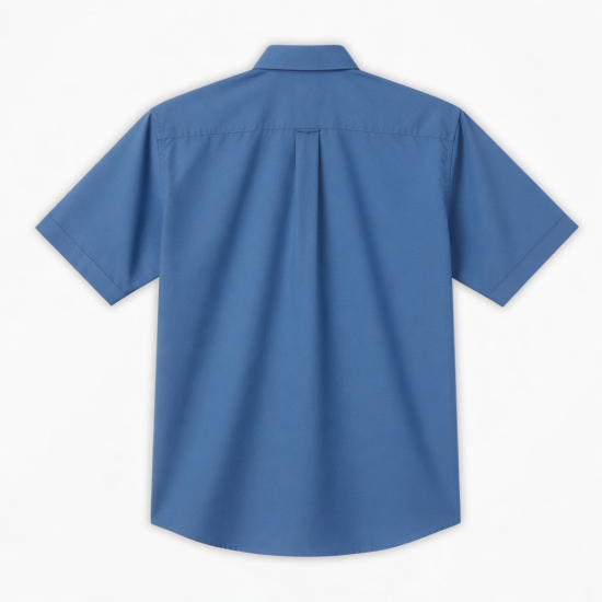 Men's Every Day Short Sleeve Collared Shirt Blue Button Up