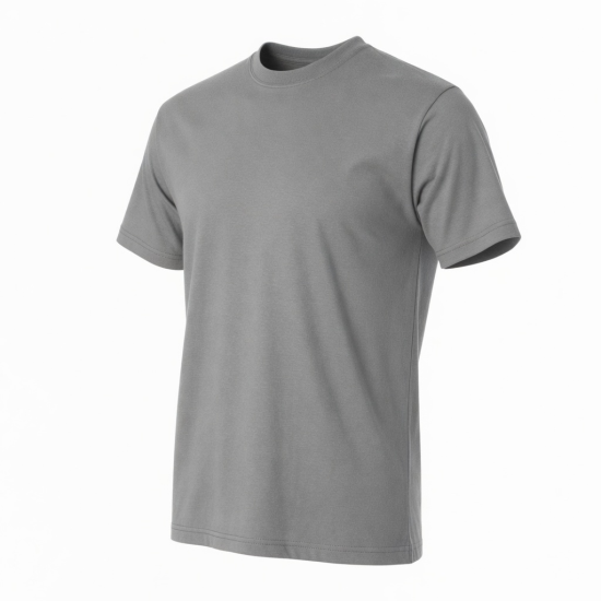 Men's Gray Crew Neck T-Shirt Short Sleeve