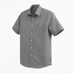 Men's Shirt Gray Short Sleeve Button Up Shirt