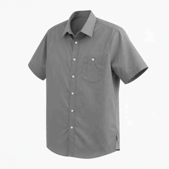 Men's Shirt Gray Short Sleeve Button Up Shirt